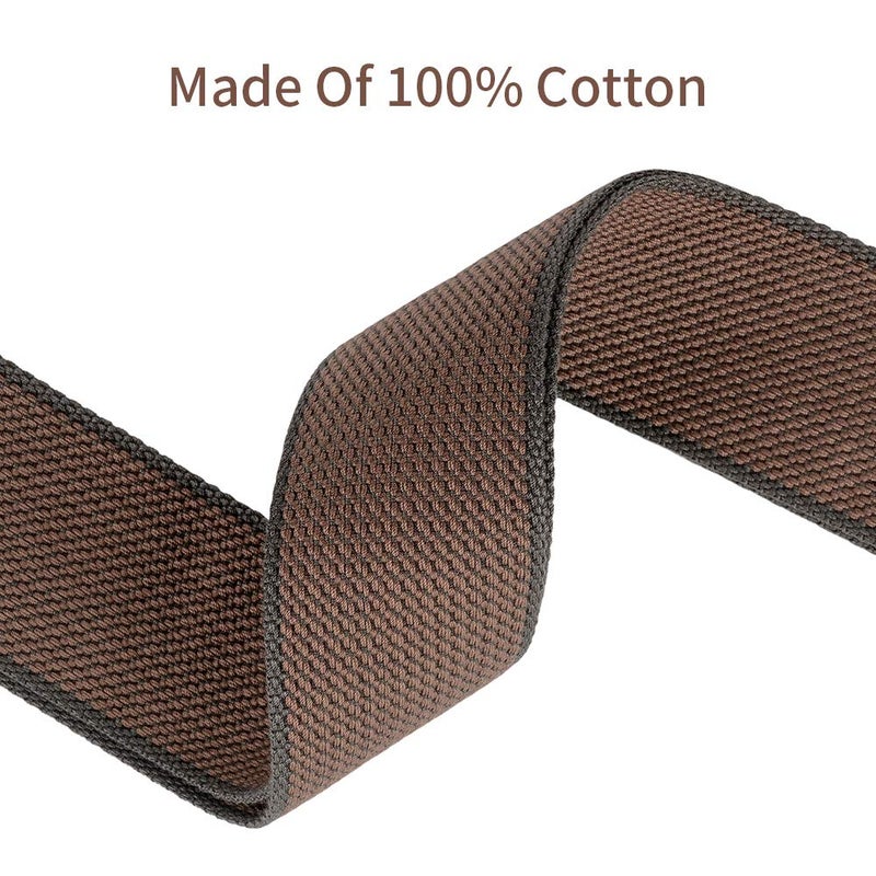 BestSounds Guitar Strap,100% Soft Cotton Guitar Strap with 3 Pick Holders Shoulder Strap For Bass Electric & Acoustic Guitars (Coffee) - Image 2